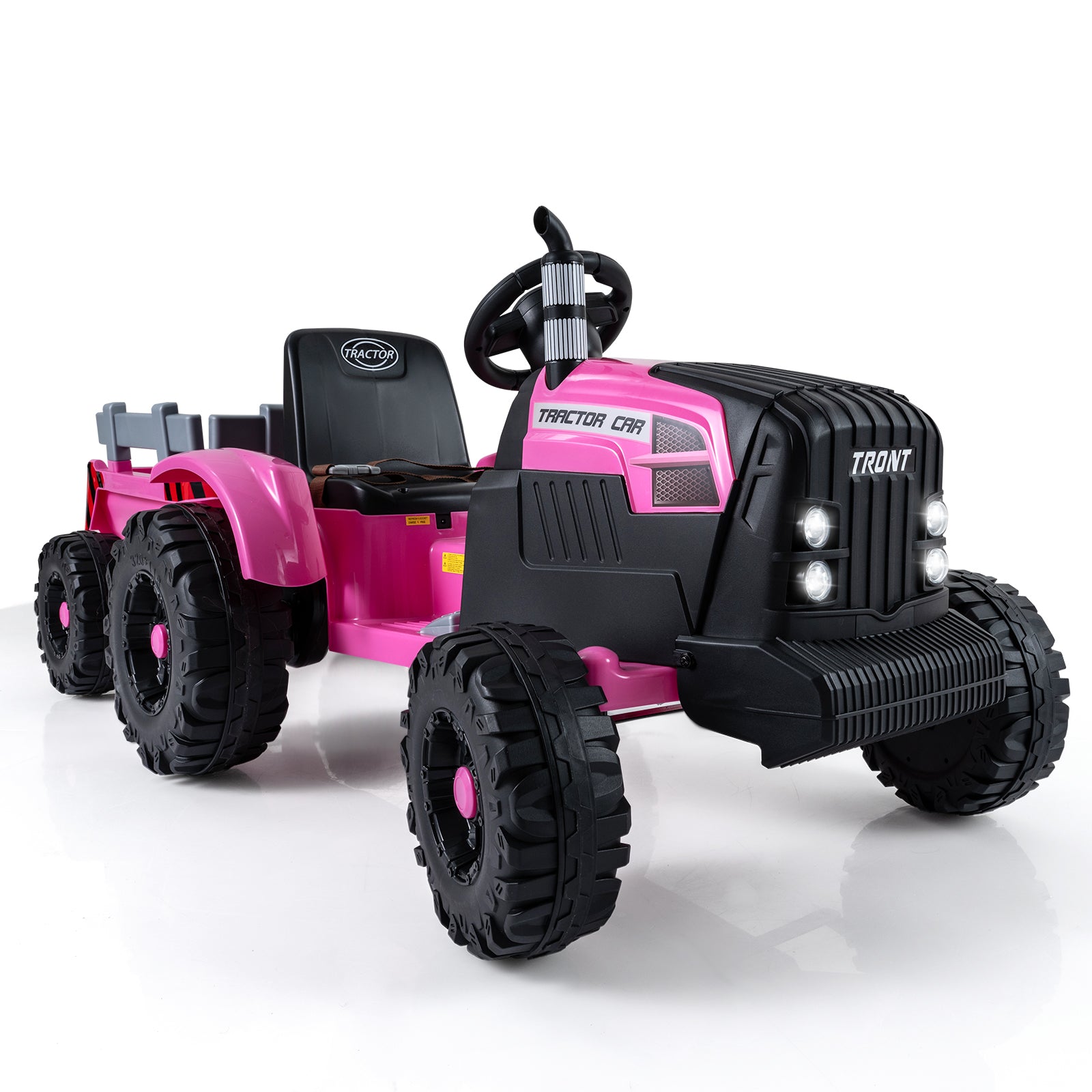 24V Ride On Tractor, Detachable Trailer, Remote Control, Pink Powered Ride On Toys at Gallery Canada
