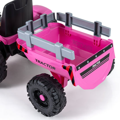 24V Ride On Tractor, Detachable Trailer, Remote Control, Pink Powered Ride On Toys at Gallery Canada