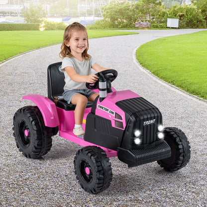 24V Ride On Tractor, Detachable Trailer, Remote Control, Pink Powered Ride On Toys at Gallery Canada