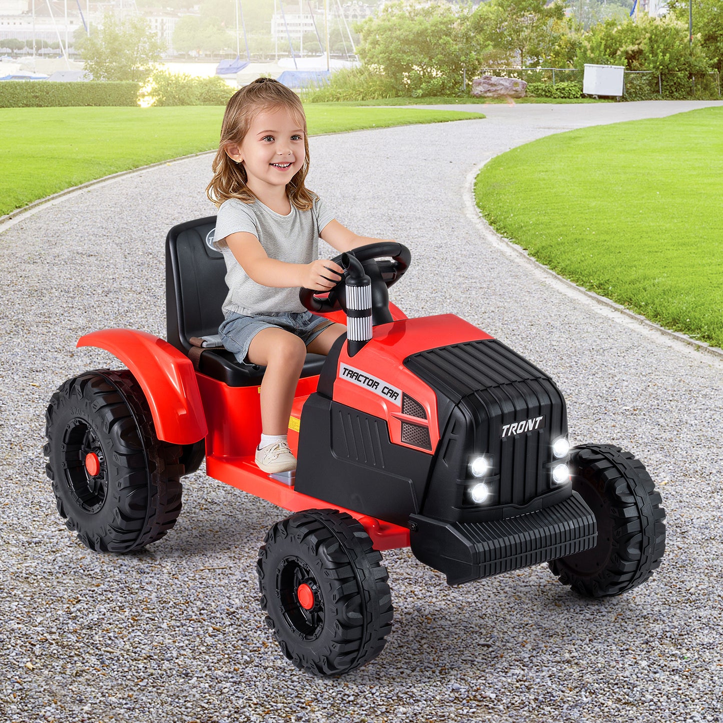 24V Kids Electric Ride On Tractor, Detachable Trailer, Remote Control, Red Powered Ride On Toys at Gallery Canada