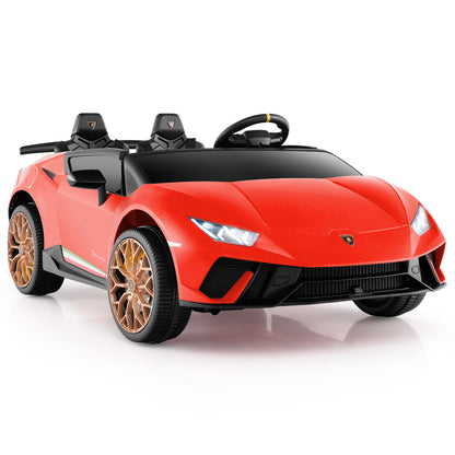 24V Ride-on Car for Kids 4WD 2-Seater Licensed Lamborghini Electric Vehicles with Music, Red Powered Ride On Toys at Gallery Canada