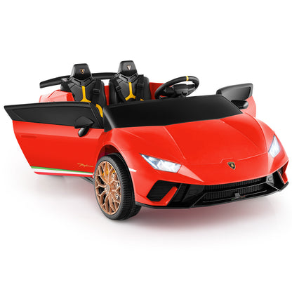24V Ride-on Car for Kids 4WD 2-Seater Licensed Lamborghini Electric Vehicles with Music, Red Powered Ride On Toys at Gallery Canada