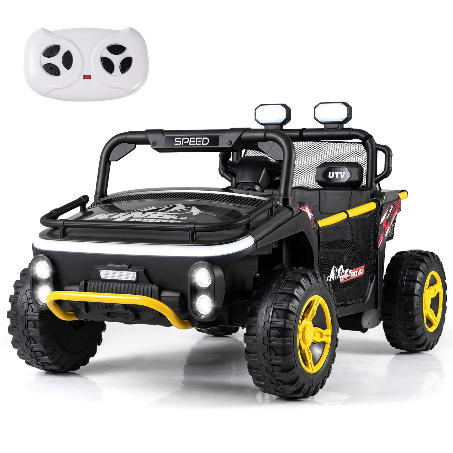 24V Ride on Toy for Kids 2 Seater Ride on Truck Car with Horn Music Story, Black