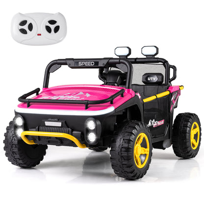 24V Ride on Toy for Kids 2 Seater Ride on Truck Car with Horn Music Story, Pink