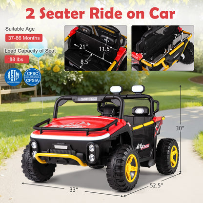 24V Ride on Toy for Kids 2 Seater Ride on Truck Car with Horn Music Story, Red