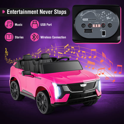 24V Ride on Truck 2-Seater Licensed Cadillac with Remote Control, Pink Powered Ride On Toys at Gallery Canada