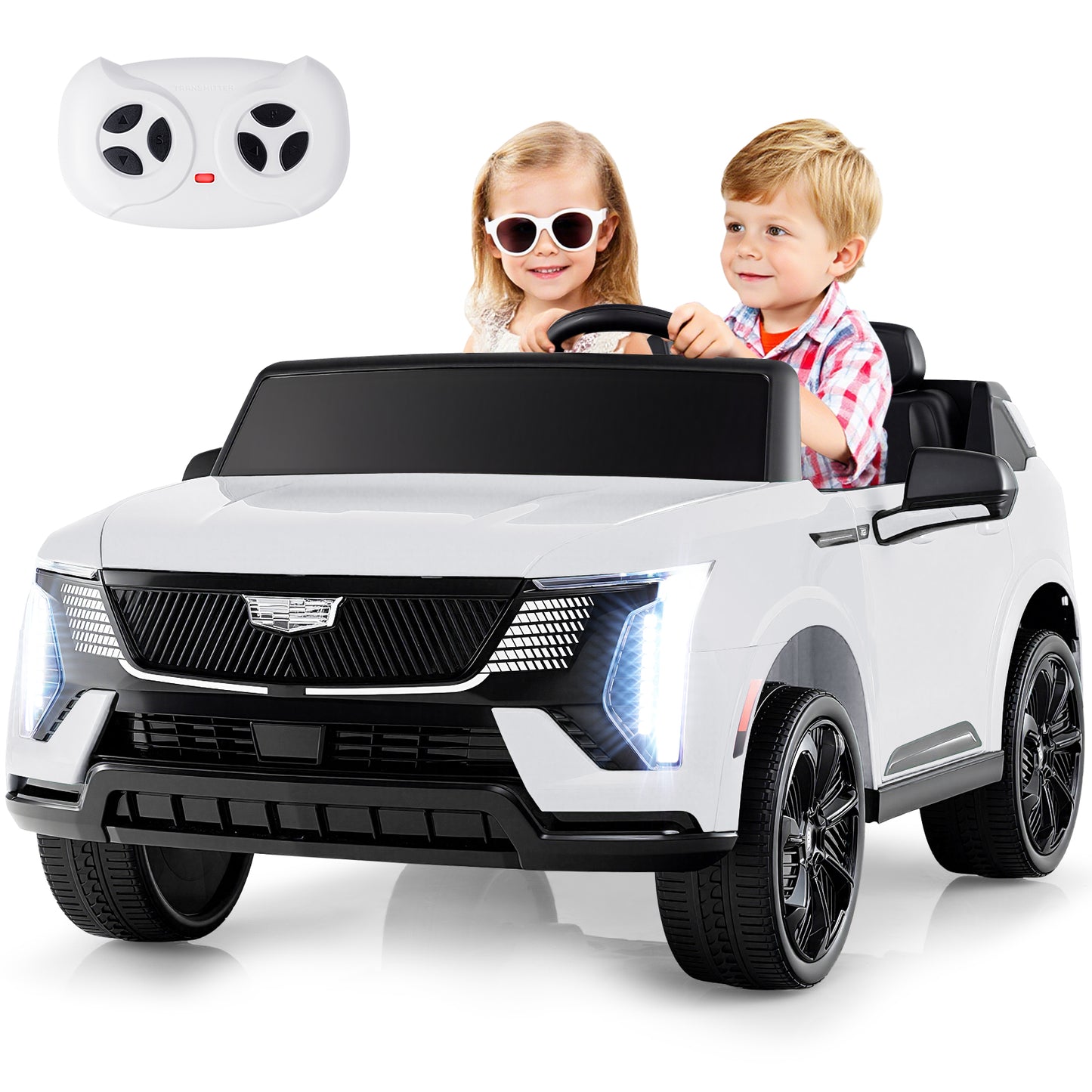 24V Ride On Truck, 2-Seater, Remote Control, White Powered Ride On Toys at Gallery Canada