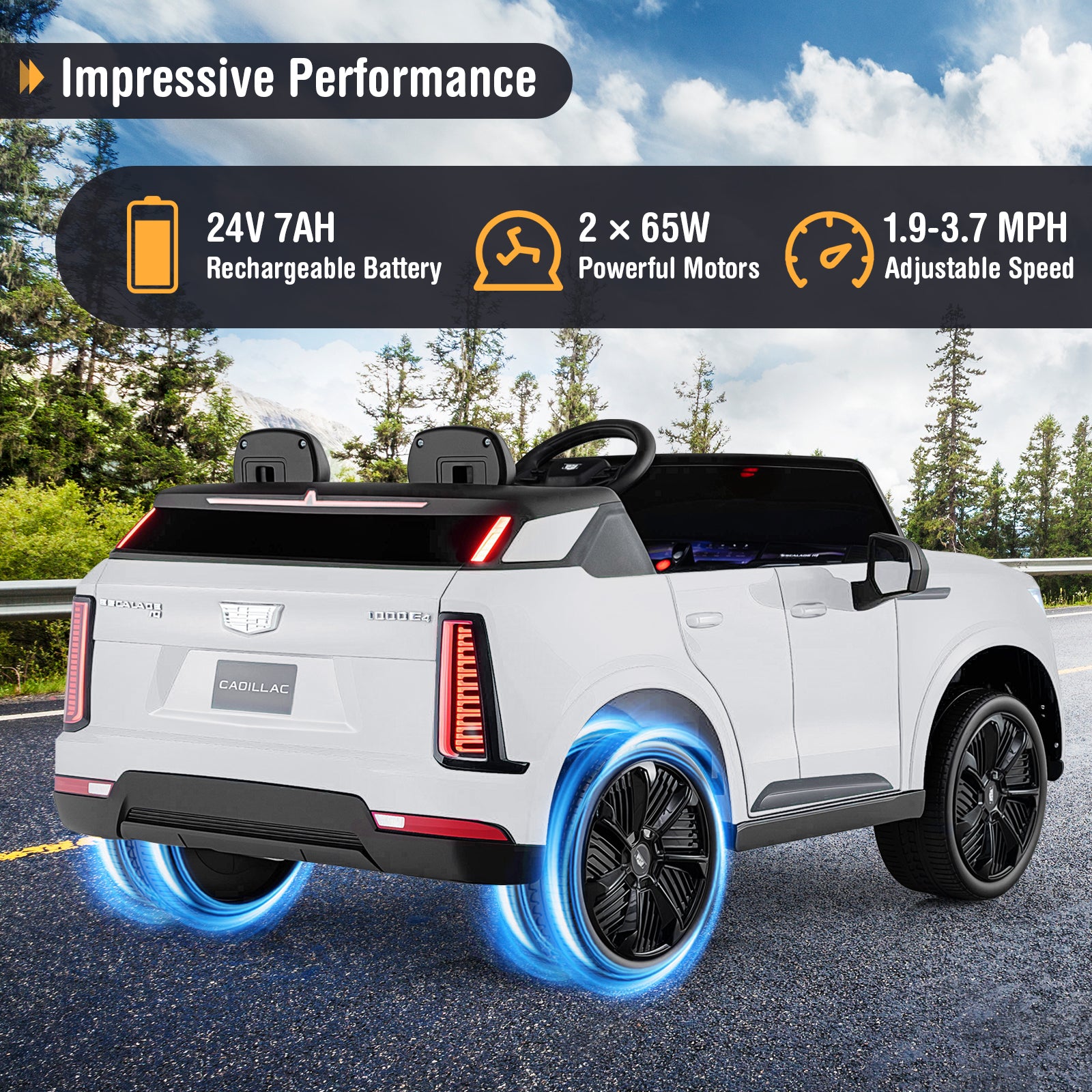 24V Ride On Truck, 2-Seater, Remote Control, White Powered Ride On Toys at Gallery Canada