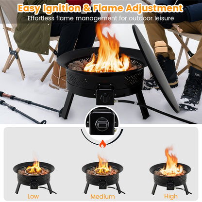 24.5 Inch Portable Propane Fire Pit with Carry Strap and Folding Legs Fire Pit Tables at Gallery Canada