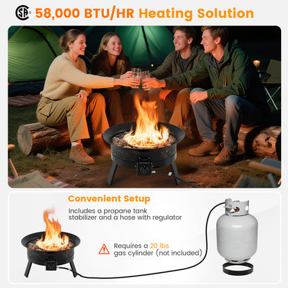 24.5 Inch Portable Propane Fire Pit with Carry Strap and Folding Legs Fire Pit Tables at Gallery Canada