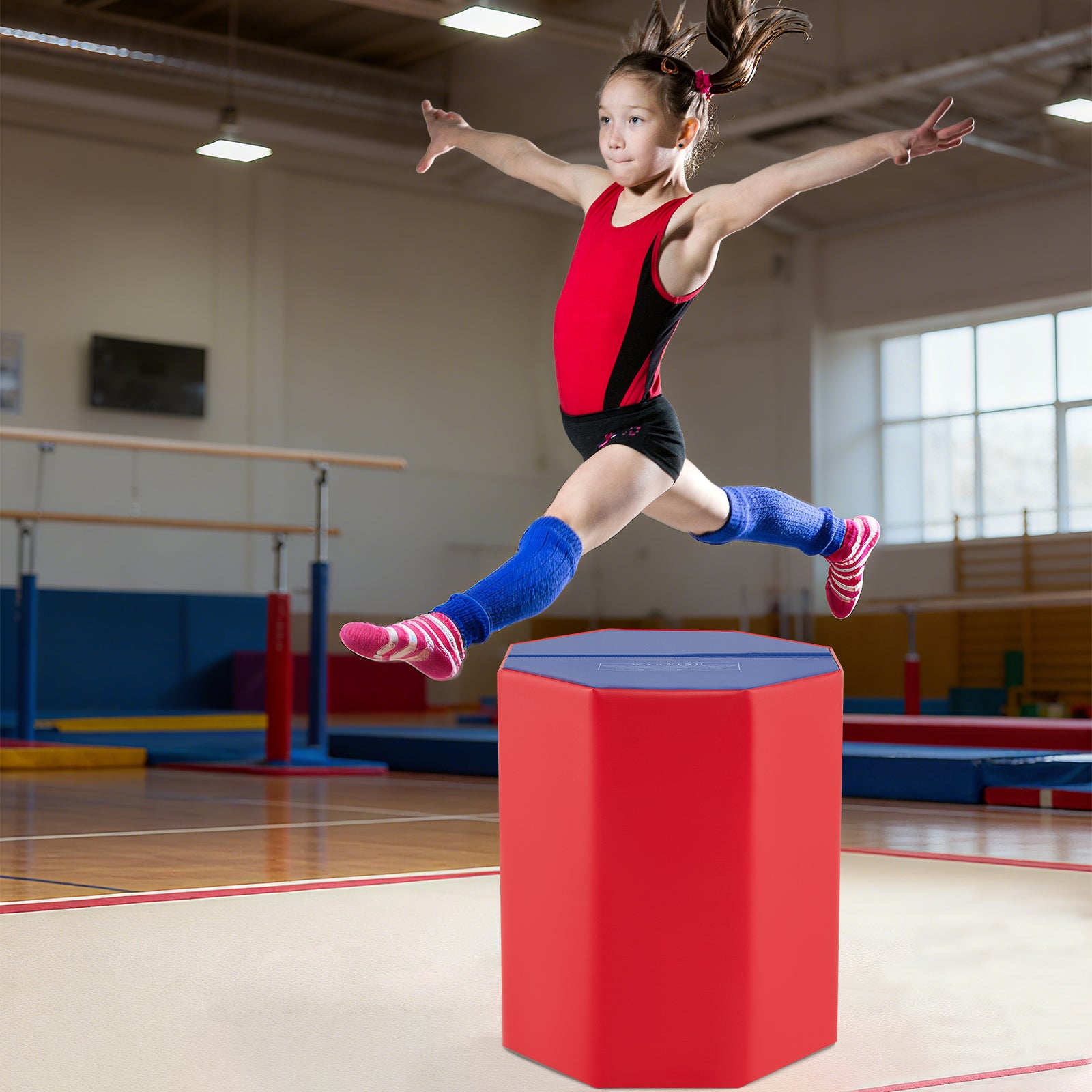 24.5 Inch x 24.5 Inch Octagon Gymnastics Mat with Waterproof Zippered Cover, Red Yoga & Gym Mats at Gallery Canada