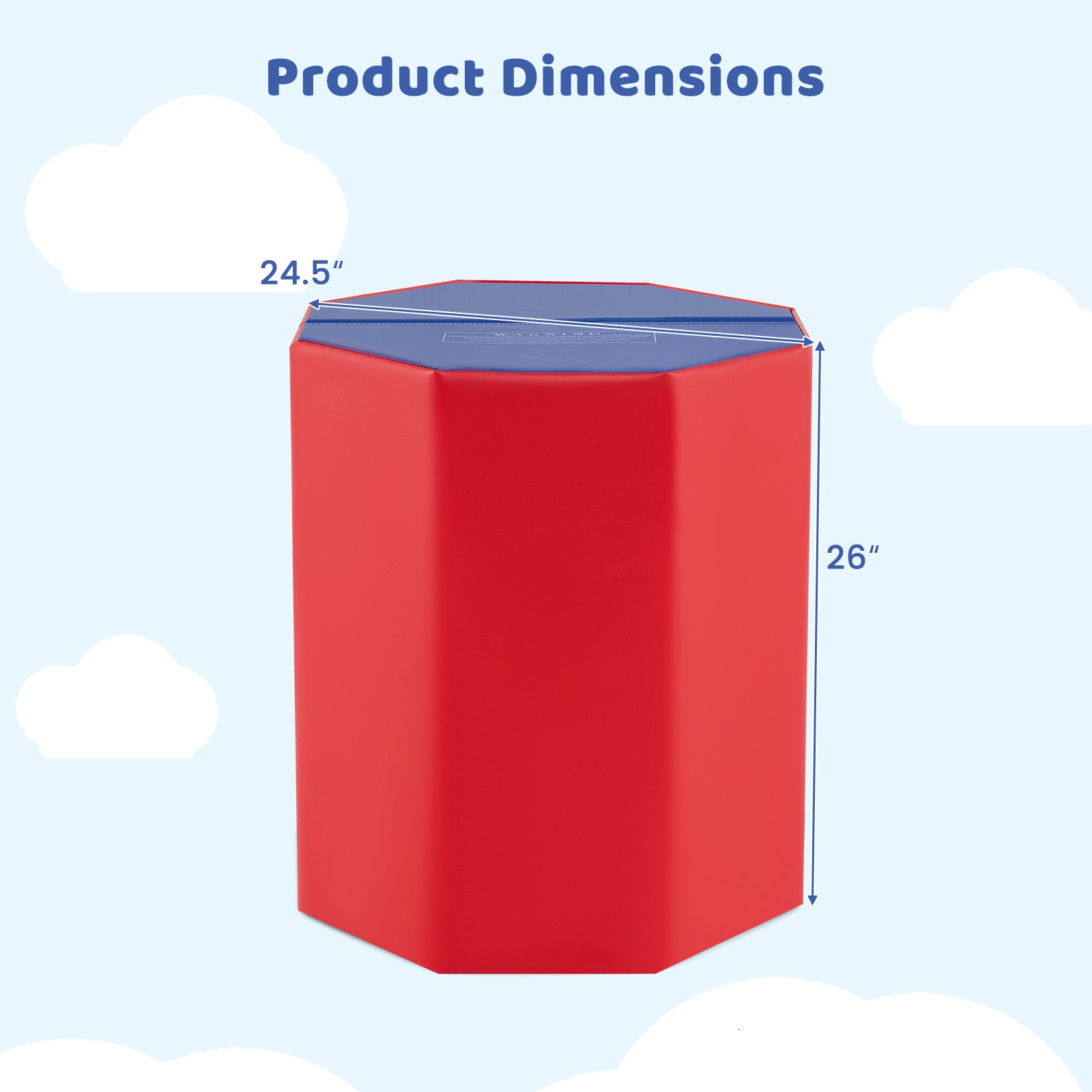 24.5 Inch x 24.5 Inch Octagon Gymnastics Mat with Waterproof Zippered Cover, Red Yoga & Gym Mats at Gallery Canada