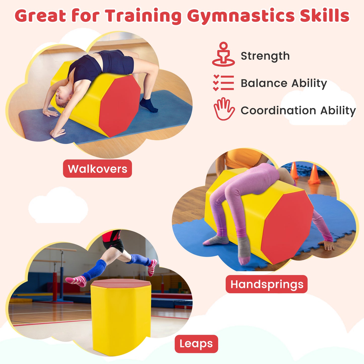 24.5 Inch Octagon Gymnastics Mat, Waterproof Zippered Cover, Yellow Yoga & Gym Mats at Gallery Canada