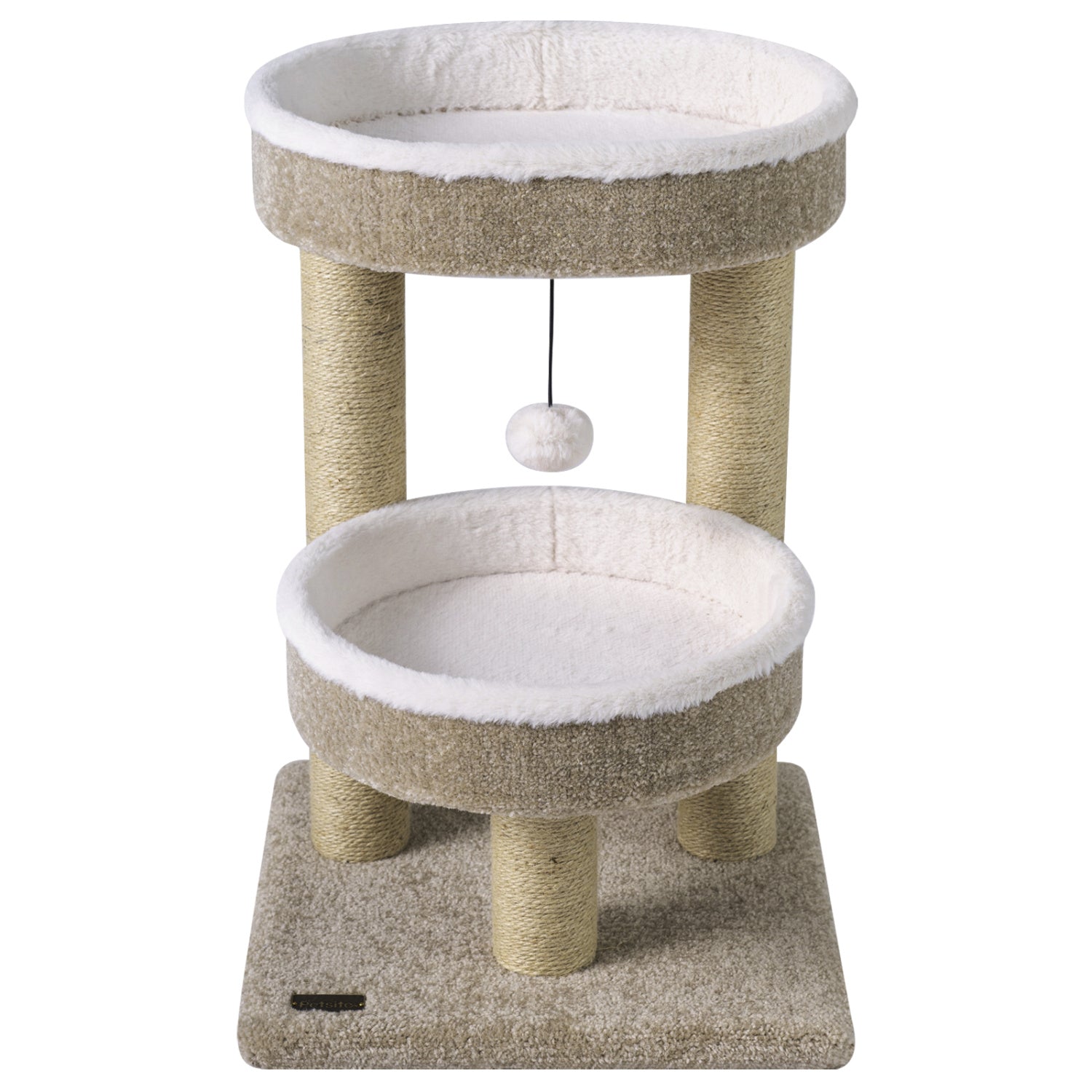24 Cat Tower, 2 Plush Perches, Scratching Posts, Dangling Ball Cat Trees Condos & Scratchers at Gallery Canada
