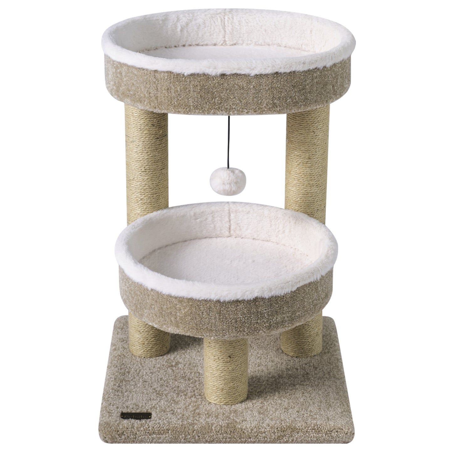 24 Cat Tower, 2 Plush Perches, Scratching Posts, Dangling Ball Cat Trees Condos & Scratchers at Gallery Canada