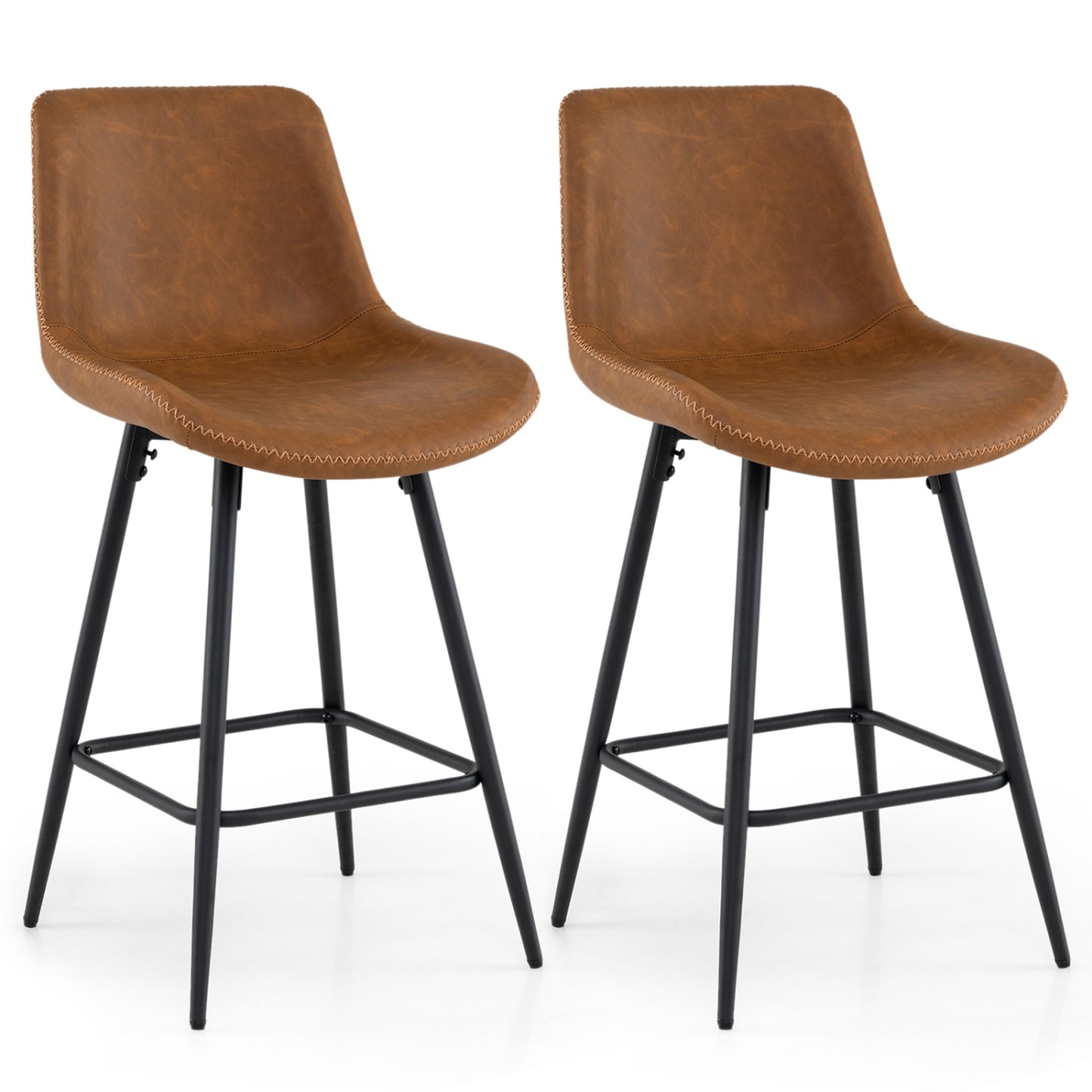 24 Inch Bar Stools Set Of 2, Brown Bar Stools Brown at Gallery Canada