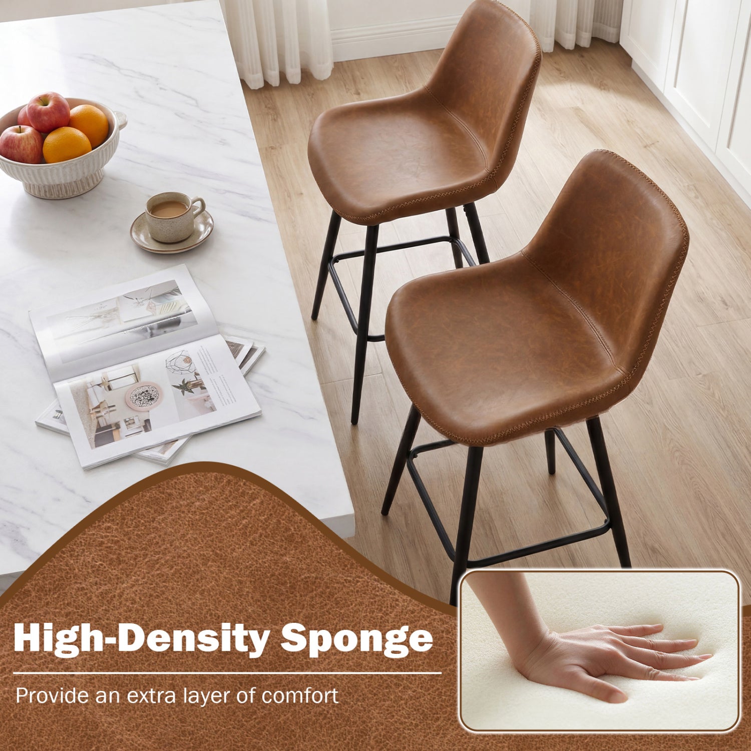 24 Inch Bar Stools Set Of 2, Brown Bar Stools at Gallery Canada