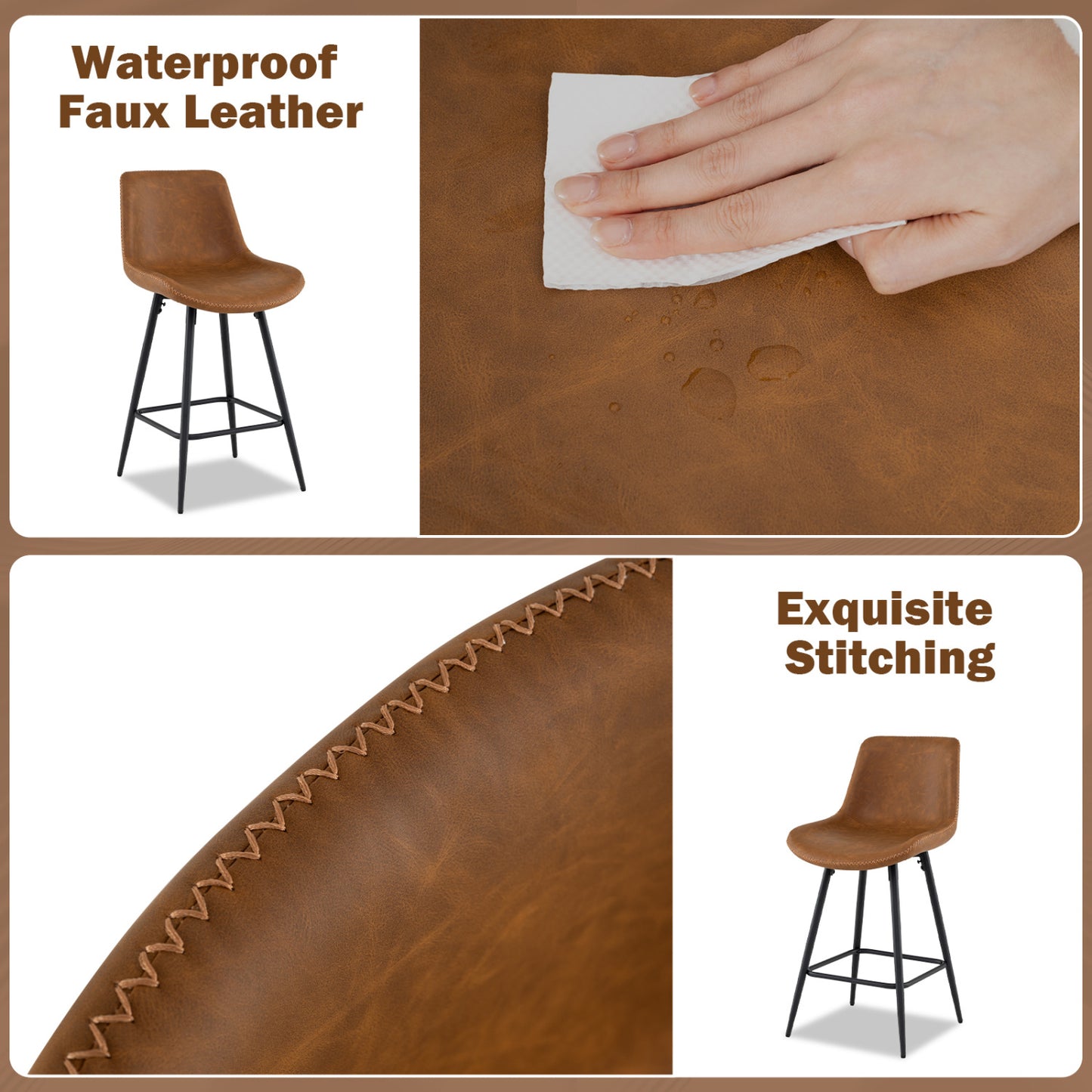 24 Inch Bar Stools Set Of 2, Brown Bar Stools at Gallery Canada