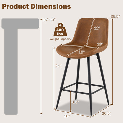 24 Inch Bar Stools Set Of 2, Brown Bar Stools at Gallery Canada