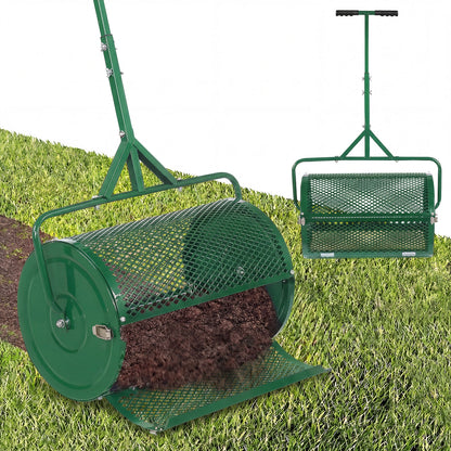 24 Inch Compost Spreader, Height-Adjustable T-Handle, Green Lawn Care Tools at Gallery Canada