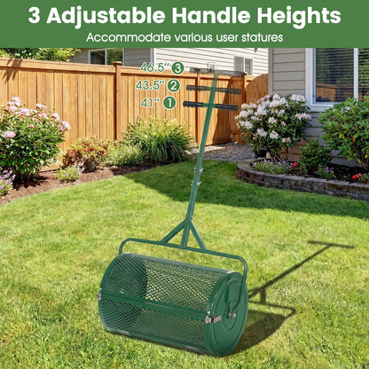 24 Inch Compost Spreader, Height-Adjustable T-Handle, Green Lawn Care Tools at Gallery Canada