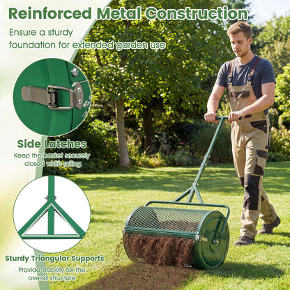 24 Inch Compost Spreader, Height-Adjustable T-Handle, Green Lawn Care Tools at Gallery Canada