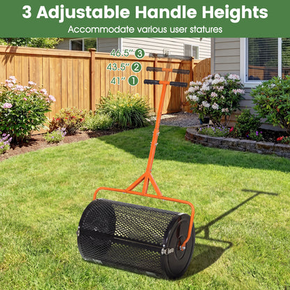 24 Inch Compost Spreader, Peat Moss Roller, Adjustable T-Handle, Orange Lawn Care Tools at Gallery Canada