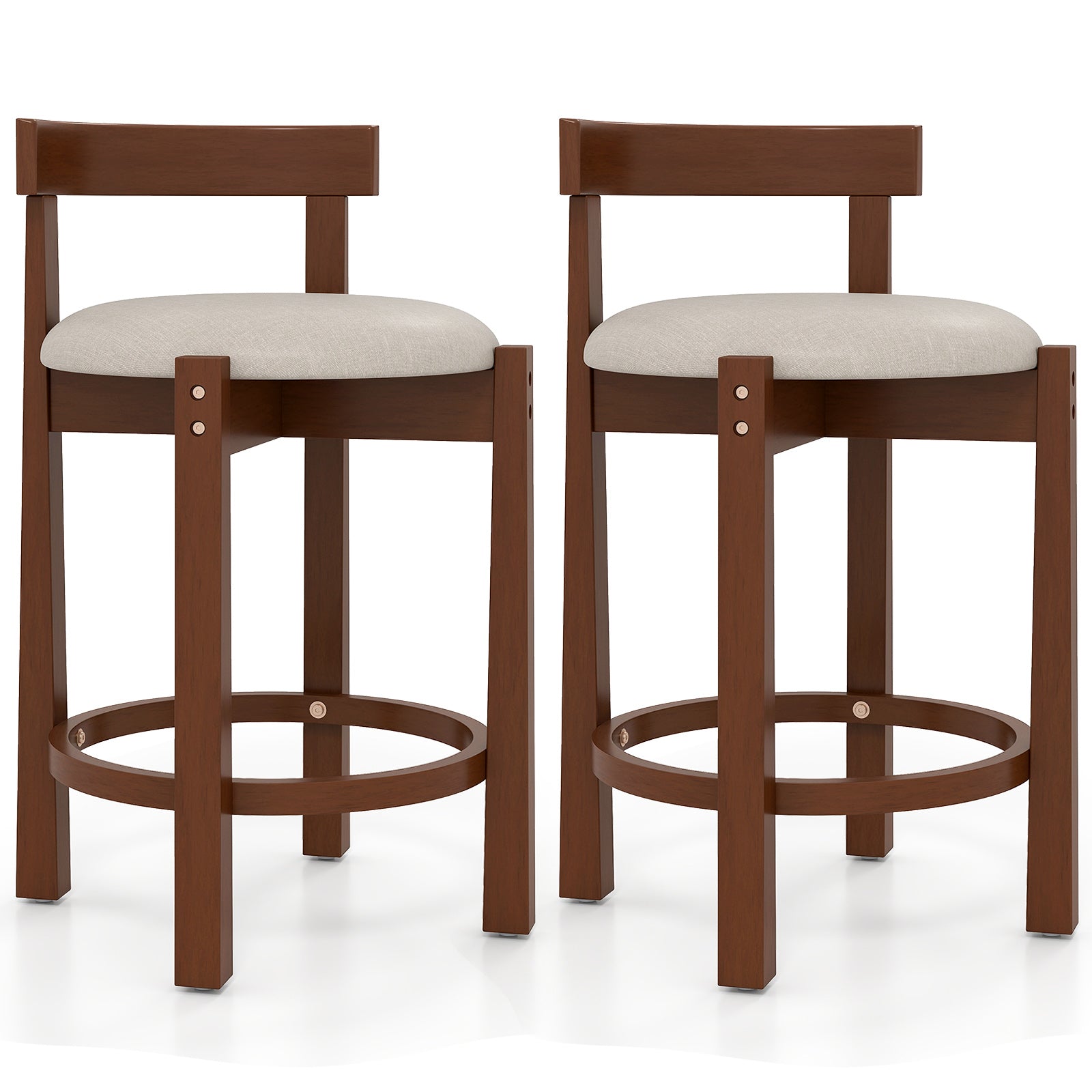 24 Inch Counter Height Bar Stools, Set of 2, Beige Bar Stools at Gallery Canada