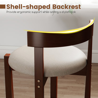 24 Inch Counter Height Bar Stools, Set of 2, Beige Bar Stools at Gallery Canada