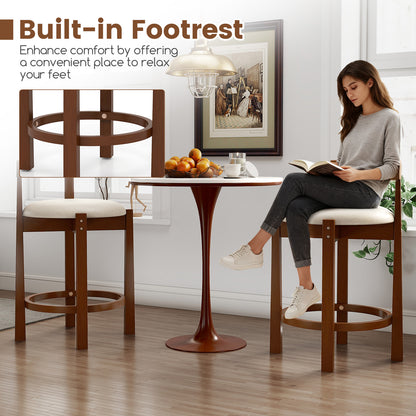 24 Inch Counter Height Bar Stools, Set of 2, Beige Bar Stools at Gallery Canada