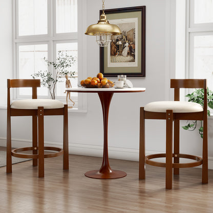 24 Inch Counter Height Bar Stools, Set of 2, Beige Bar Stools at Gallery Canada