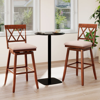 24 Inch Counter Height Barstools Set of 2 with Backrest and Seat Cushion-29 inch