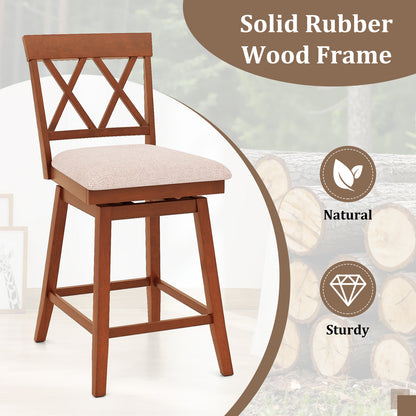 24 Inch Counter Height Barstools Set of 4 with Backrest and Upholstered Seat Cushion-24 Inch