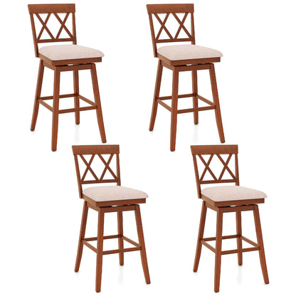 24 Inch Counter Height Barstools Set of 4 with Backrest and Upholstered Seat Cushion-29 inch