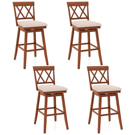 24 Inch Counter Height Barstools Set of 4 with Backrest and Upholstered Seat Cushion-29 inch