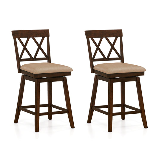 24 Inch Counter Height Barstools Set of 2 with Backrest and Seat Cushion-24 Inch Bar Stools Options at Gallery Canada