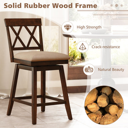 24 Inch Counter Height Barstools Set of 2 with Backrest and Seat Cushion-24 Inch Bar Stools at Gallery Canada