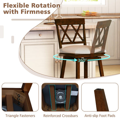 24 Inch Counter Height Barstools Set of 2 with Backrest and Seat Cushion-29 inch Bar Stools at Gallery Canada