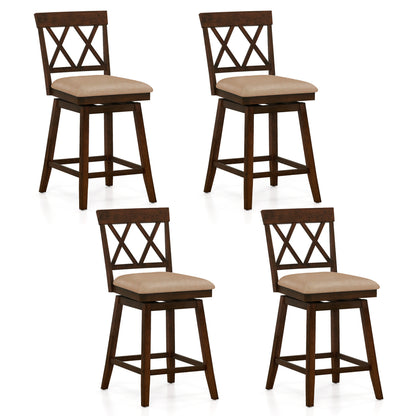 24 Inch Counter Height Barstools Set of 4 with Backrest and Upholstered Seat Cushion-24 Inch Bar Stools at Gallery Canada