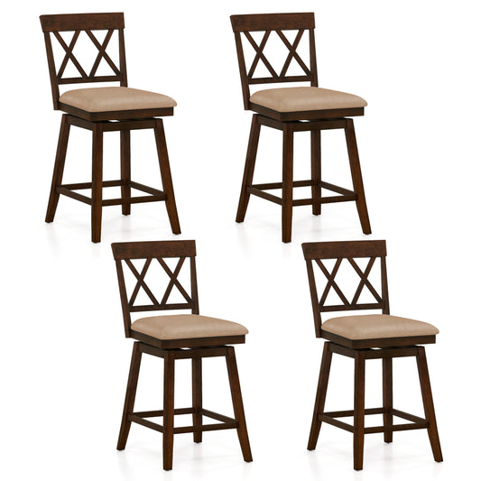 24 Inch Counter Height Barstools Set of 4 with Backrest and Upholstered Seat Cushion-24 Inch Bar Stools Options at Gallery Canada