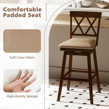 24 Inch Counter Height Barstools Set of 4 with Backrest and Upholstered Seat Cushion-29 inch Bar Stools at Gallery Canada