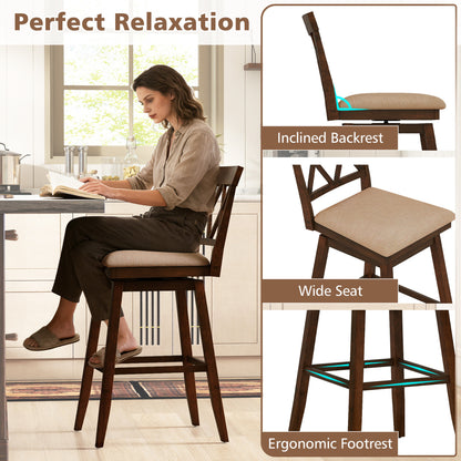 24 Inch Counter Height Barstools Set of 4 with Backrest and Upholstered Seat Cushion-29 inch Bar Stools at Gallery Canada
