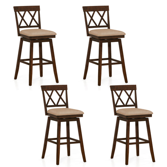 24 Inch Counter Height Barstools Set of 4 with Backrest and Upholstered Seat Cushion-29 inch Bar Stools Options at Gallery Canada
