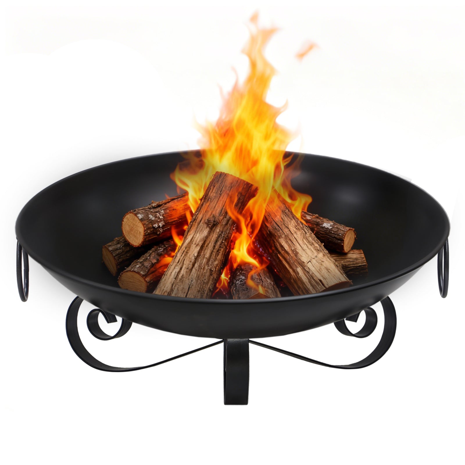 24 Inch Heavy-Duty Metal Fire Pit Bowl Outdoor Wood-Burning Firepit with Handles Fire Pits Options at Gallery Canada