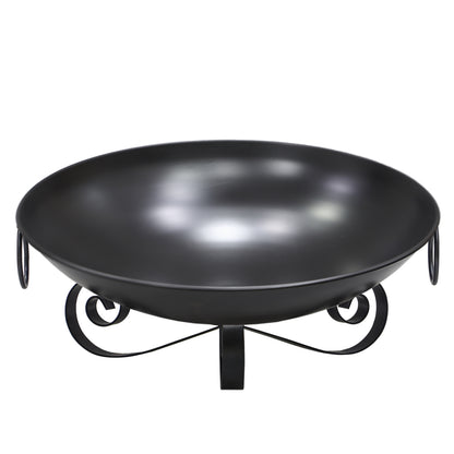 24 Inch Heavy-Duty Metal Fire Pit Bowl Outdoor Wood-Burning Firepit with Handles Fire Pits at Gallery Canada