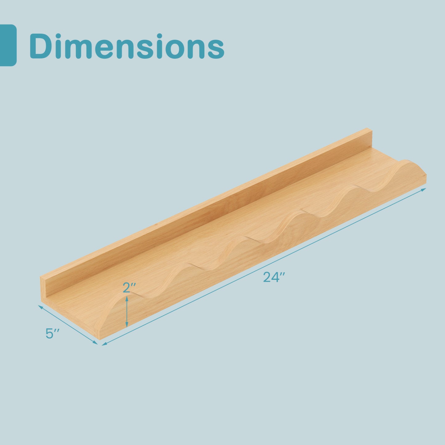 24 Inch Kids Bookshelf, Set of 4, Wall Mounted Picture Ledge Shelf, Natural Bookcases at Gallery Canada