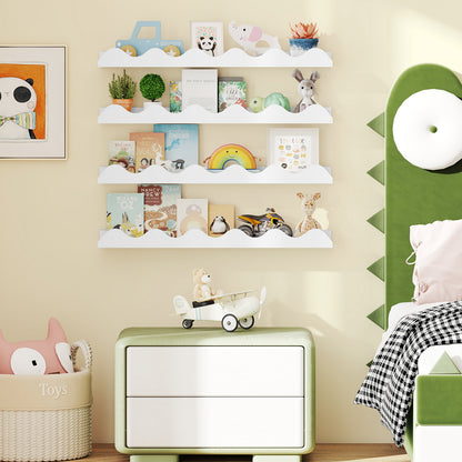 Bibliothèque pour enfants de 24 pouces, ensemble de 4, montée au mur, blanche