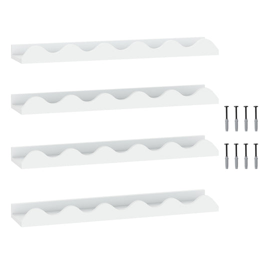 24 Inch Kids Bookshelf, Set of 4, Wall-Mounted, White Bookcases White at Gallery Canada