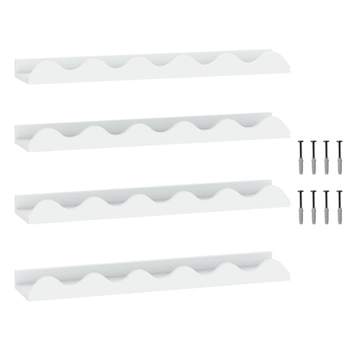 24 Inch Kids Bookshelf, Set of 4, Wall-Mounted, White