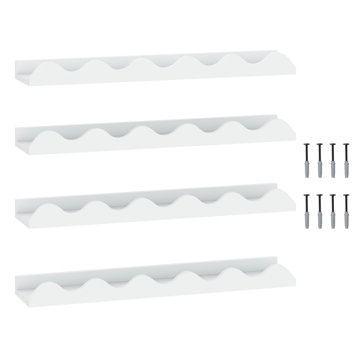 24 Inch Kids Bookshelf, Set of 4, Wall-Mounted, White Bookcases at Gallery Canada